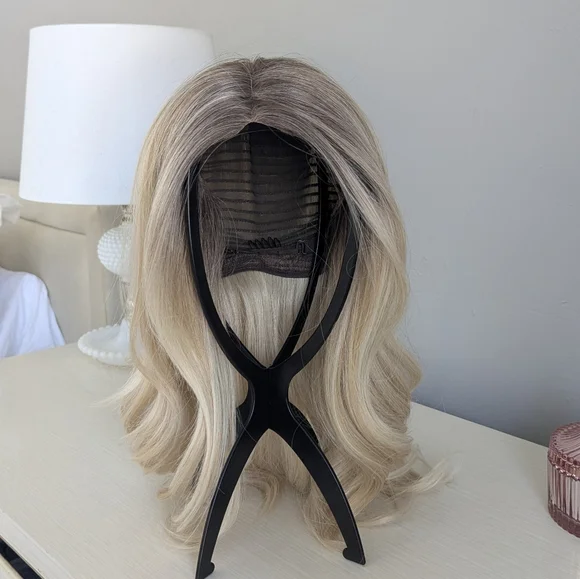 HAIRCUBE Human Hair Wig Lace Front, Rooted Creamy Light Blonde, 18" - Picture 8 of 15